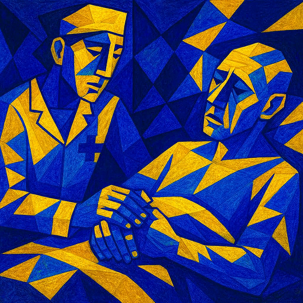 Soignant prenant la main d’un patient, symbolisant l’alternative des soins palliatifs à la demande d’euthanasie.