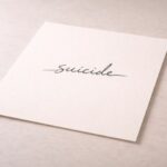 Mot manuscrit partiellement barré sur une feuille claire, symbolisant la nécessité de clarifier le sens du suicide assisté.