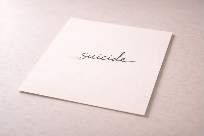 Mot manuscrit partiellement barré sur une feuille claire, symbolisant la nécessité de clarifier le sens du suicide assisté.