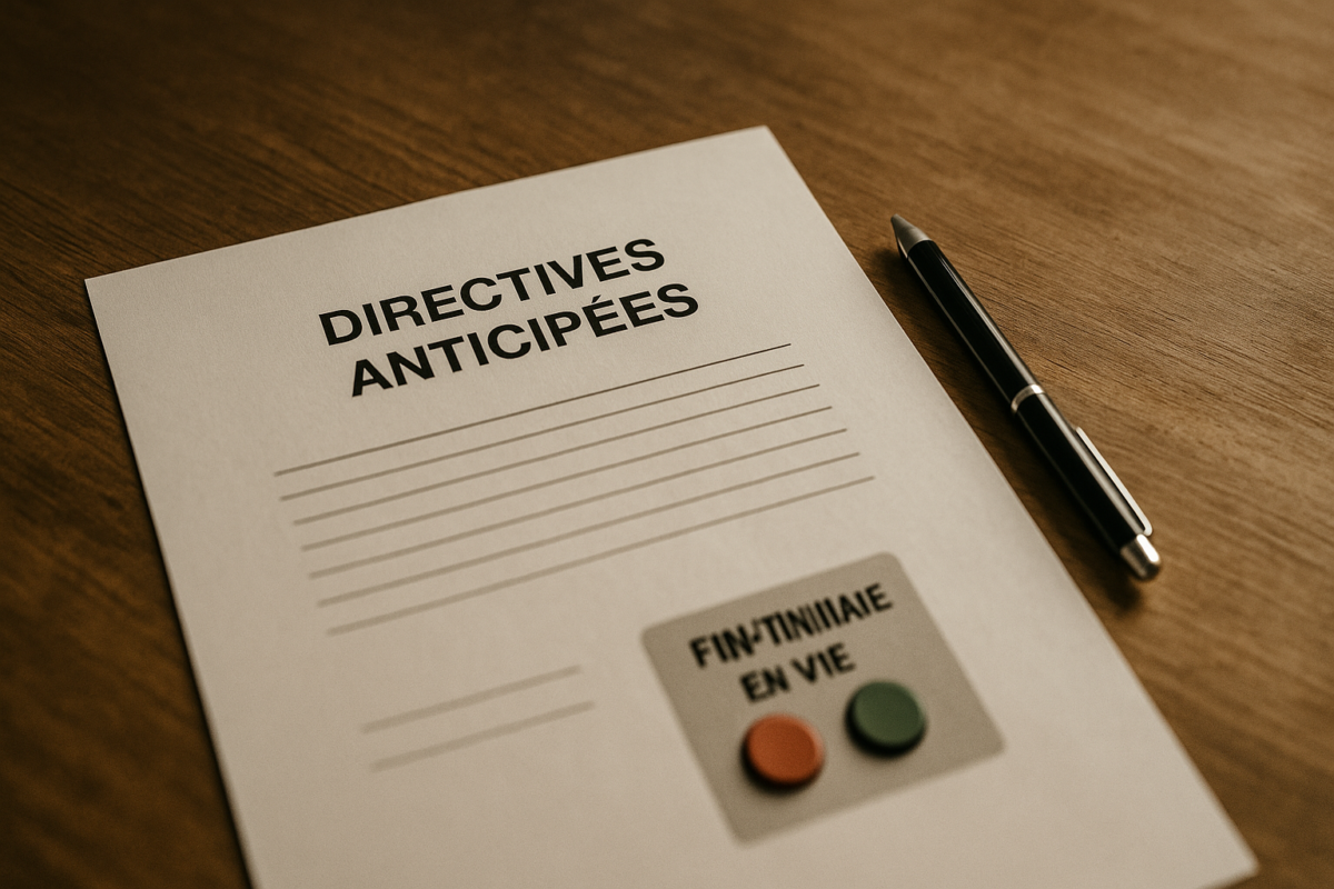 document de directives anticipées posé sur une table — directives anticipées