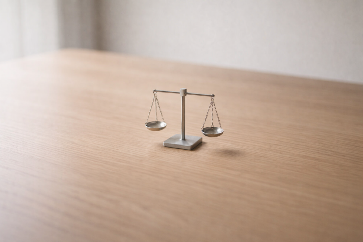 Balance simple symbolisant l’ambiguïté du terme aide à mourir