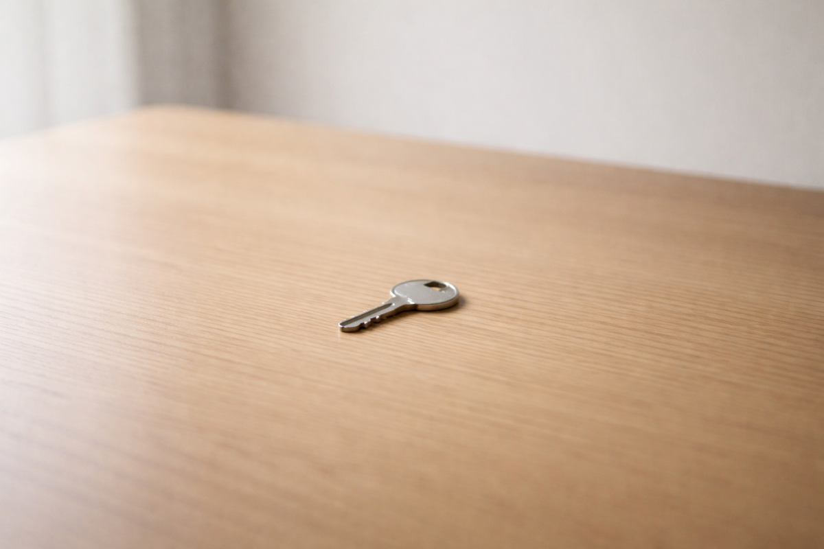 Petite clé isolée symbolisant un acte individuel