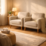 Deux fauteuils rapprochés dans une pièce lumineuse symbolisant l’accompagnement palliatif