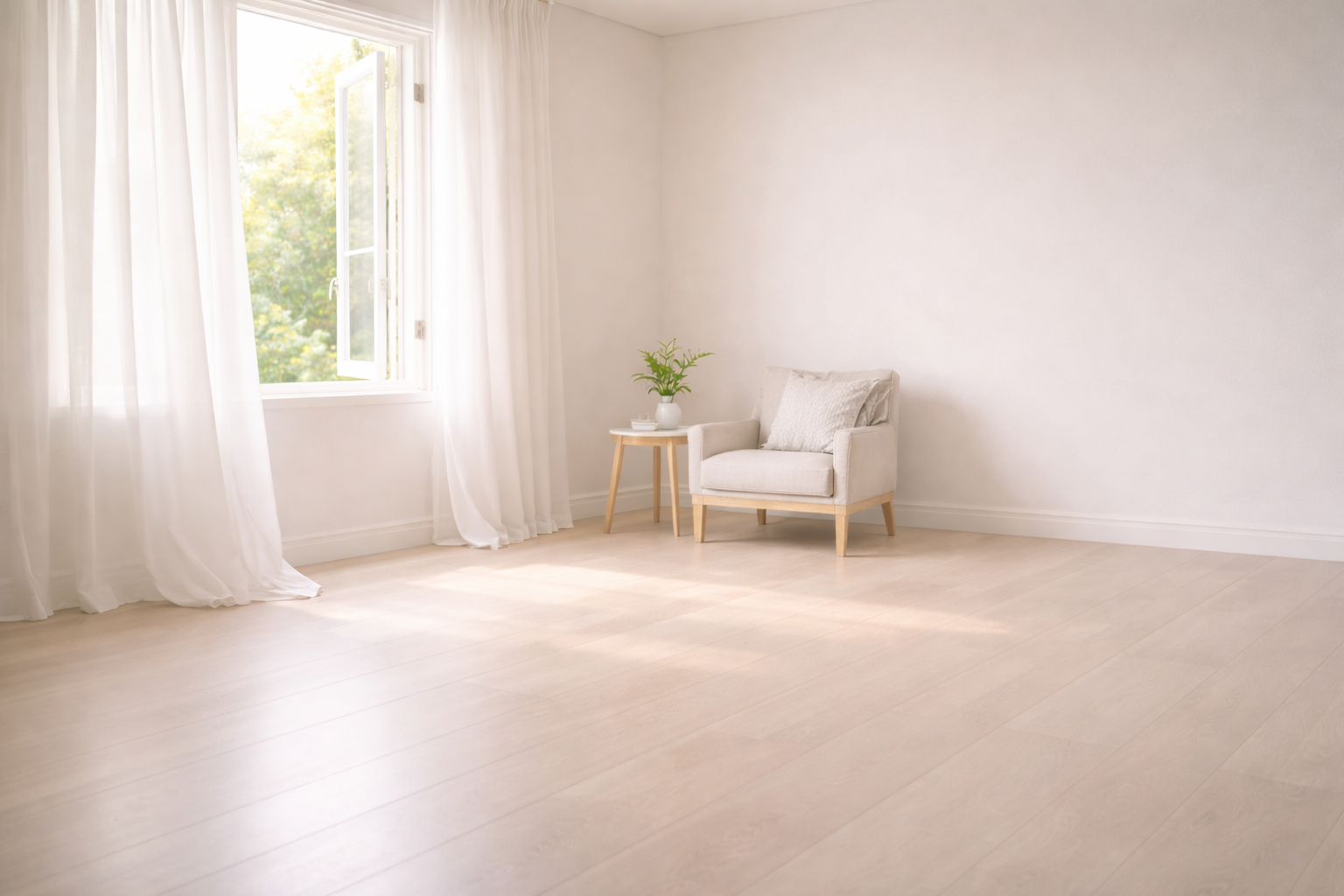 Lumière douce entrant dans une pièce calme symbolisant l’apaisement de la souffrance