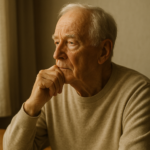 personne âgée assise en réflexion — directives anticipées