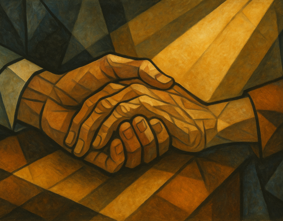 main vieillissante tenue avec douceur — euthanasie et Alzheimer