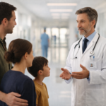 Échange entre un médecin et une famille à propos de la fin de vie.