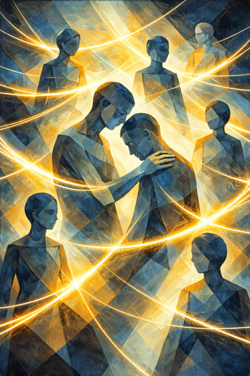 La solidarité humaine face à la maladie et à la fragilité.