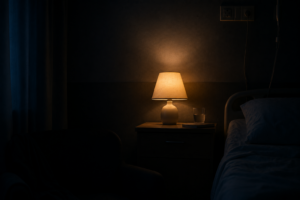 Impuissance face à la souffrance : petite lampe allumée dans la nuit.