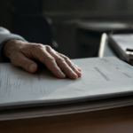 Procédure ordinaire fin de vie : main posée sur un dossier médical.