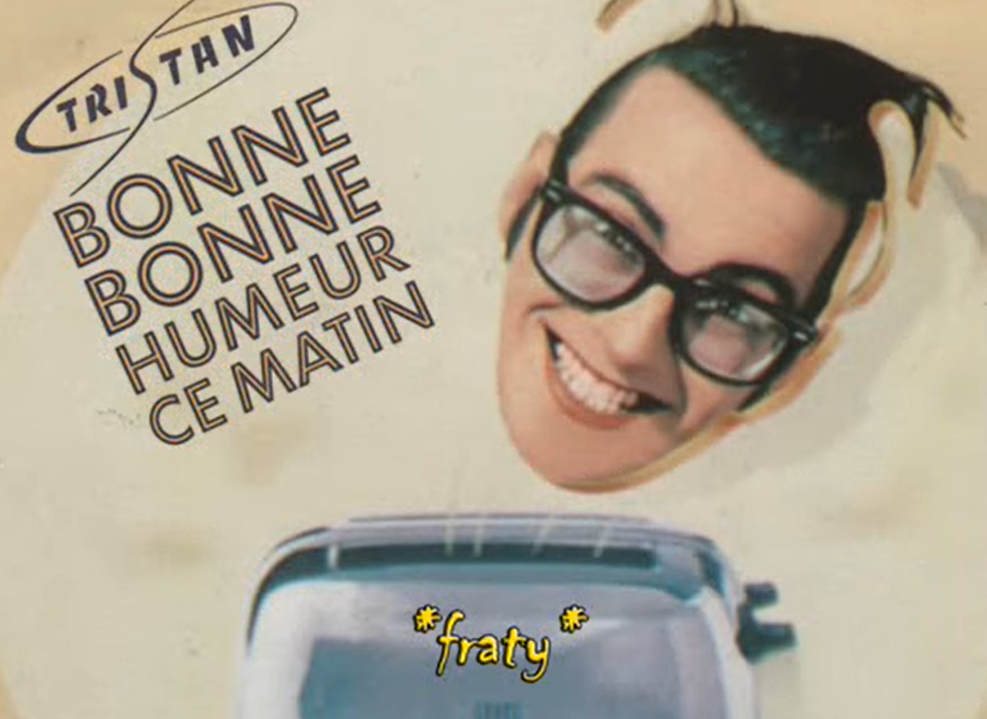 Pochette du titre « Bonne, bonne humeur ce matin » de Tristan, sorti en 1988.